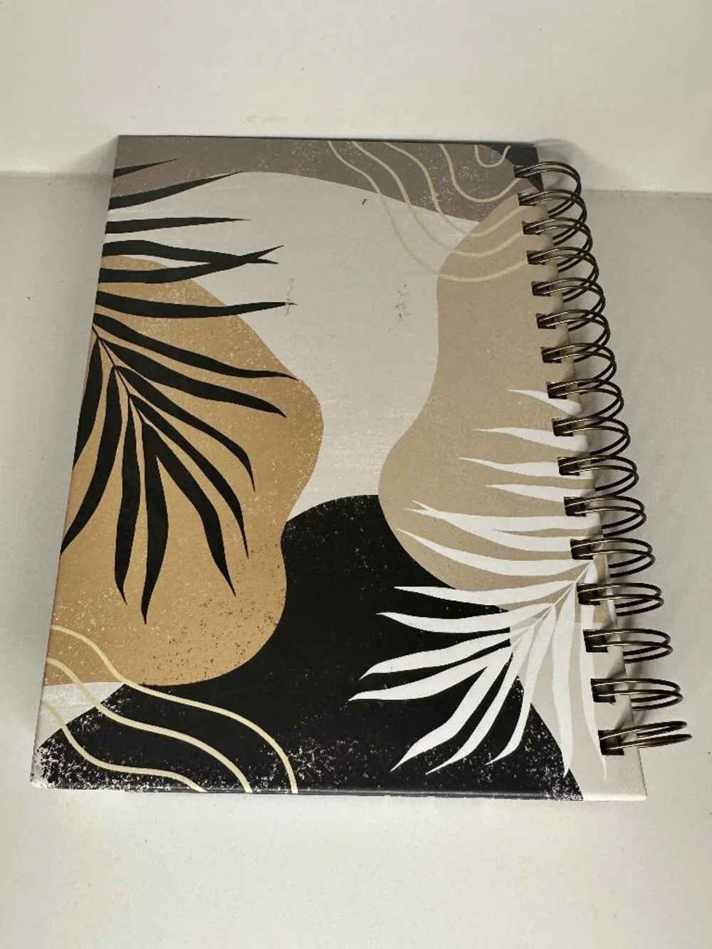 Spiral Notebook | Neutral Abstract Leaf Design | New / Never Used